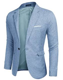 COOFANDY Sakko Herren Sportlich Modern Blazer Regular Fit Sakkos Hellblau XL von MAXMODA