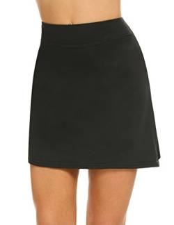 MAXMODA Athletic Skorts for Women Quick Dry Breathable Material Lightweight Skirt with Shorts Inner Black,S von MAXMODA