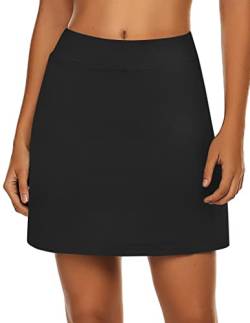 MAXMODA Golf Skort for Girls Comfy Active Athletic Skirt with Shorts Running Tennis Sport Black,XL von MAXMODA