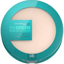 Maybelline New York - Mattierendes Puder – angereichert mit Mangobutter – 97% Inhaltsstoffe natürlichen Ursprungs – Blurry Skin Green Edition – Farbe: 045 – Inhalt: 9 g von MAYBELLINE