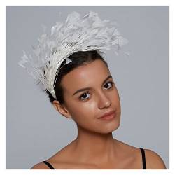 1920er-Jahre-Feder-Fascinator-Stirnband for Damen, Kentucky-Derby-Hut, Teeparty, Cocktail, Hochzeit, Braut-Kopfbedeckung (Color : White, Size : 1) von MAYNUO