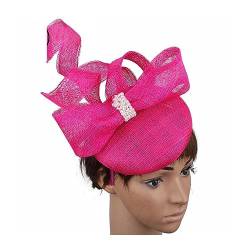 Sinamay Fascinator-Hut, Haarschmuck for Damen, Hochzeit, Millinery, Derby-Hüte, Stirnbänder, Kopfbedeckung (Color : Rose, Size : 1) von MAYNUO