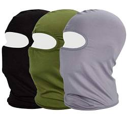 MAYOUTH Sturmhaube Balaclava UV Schutz Gesichtsmasken für Radfahren Outdoor Sports Vollgesichtsmaske Breath (Grün+grau+schwarz) von MAYOUTH