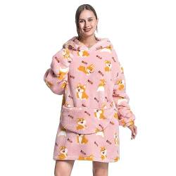MAYSTEPPE Übergroßer Decken-Hoodie, tragbare Decke aus Sherpa-Fleece für Erwachsene, warm und gemütlich, riesige Kapuzendecke, Flauschiges Sweatshirt für Damen und Herren von MAYSTEPPE