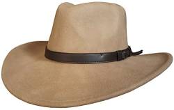 Cowboyhut für Damen und Herren, knautschbar, 100 % Wolle, Stetson-Stil, camel, 6.75 von MAZ