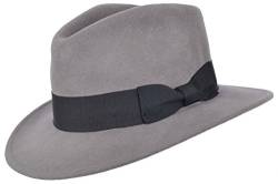 Fedora-Hut für Herren oder Damen, 100 % Wolle, mit Ripsband, Trilby Panama-Hüte, grau, 7 von MAZ