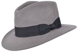 Fedora-Hut für Herren oder Damen, 100 % Wolle, mit Ripsband, Trilby Panama-Hüte, grau, 7.25 von MAZ