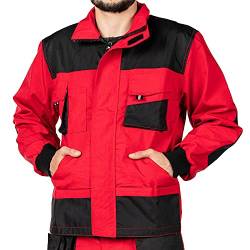 Arbeitsjacke männer, Arbeitsjacken herren, Schutzjacke mit vielen Taschen, Arbeitskleidung männer Größen S-XXXL, Qualität (M, Rot) von MAZALAT work wear