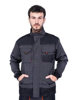 Arbeitsjacke männer, Arbeitsjacken herren, Schutzjacke mit vielen Taschen, Arbeitskleidung männer Größen S-XXXL, Qualität (XXL, Schwarz/Orange) von MAZALAT work wear