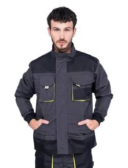 Mazalat Arbeitsjacke männer, Arbeitsjacken Herren, Schutzjacke mit vielen Taschen, Arbeitskleidung männer Größen S-XXXL, Qualität (L, Schwarz/Grün) von MAZALAT work wear