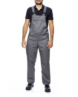 ProWear Arbeitslatzhose Herren Arbeitshose Latzhose, Grau, Gr.- XXL von MAZALAT work wear