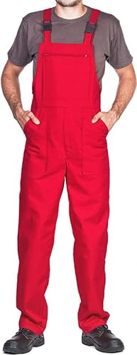 ProWear Arbeitslatzhose Herren Arbeitshose Latzhose, Rot, Gr.- XL von MAZALAT work wear