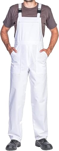 ProWear Arbeitslatzhose Herren Arbeitshose Latzhose, Weis, Gr.- 3XL von MAZALAT work wear