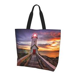 MAZBIT Lighthouse Damen-Schultertasche, modisch, für den täglichen Gebrauch, Einkaufstasche, Leuchtturm, Einheitsgröße von MAZBIT