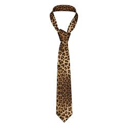 Niedliche Leoparden-Krawatte für Herren, 8,9 cm breit, modische Anzugbänder für Business, Geburtstag, Hochzeit, Bankett, Party, Süßer Leopardenmuster, Einheitsgröße von MAZBIT