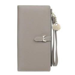 MBACODAI 2020 Frauen Geldbörsen Kostenloser Name Gravur Mode Lange Top Qualität Dünne Weibliche Geldbörse Karte Halter Gelb Marke Brieftasche for Frauen (Color : grau) von MBACODAI