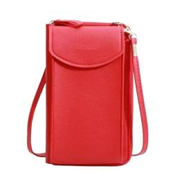 MBACODAI Brieftasche Frauen Multifunktionale Handy Clutch Tasche Damen Geldbörse Große Kapazität Reise Karte Halter Passport Abdeckung (Color : Rot) von MBACODAI