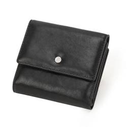 MBACODAI Damen-Geldbörse aus Leder, kleine Damen-Kartenhalter-Geldbörsen, Damen-Geldbeutel, Münzgeldbörse (Color : Schwarz) von MBACODAI