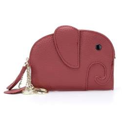 MBACODAI Frauen Geldbörsen Leder Weibliche Reißverschluss Geldbörsen Kleine Geldtasche Niedliche Mini-Geldbörsen Münzkartenhalter (Color : Brick red) von MBACODAI