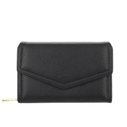 MBACODAI Frauen Geldbörsen Mode Leder Weibliche Geldbörse Kurz Kartenhalter Brieftasche for Frauen (Color : Schwarz) von MBACODAI