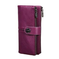 MBACODAI Lange Brieftasche Frauen Leder Weibliche Kupplung Brieftaschen Reißverschluss Handytasche Geldbörse Geld Tasche (Color : 1) von MBACODAI