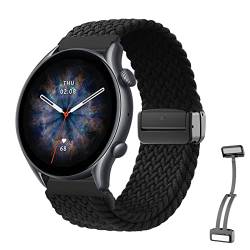 Armband für Amazfit GTR 3/GTR 3 Pro Armband, Weich Nylon Geflochten Armbänder mit Amazfit GTR3/GTR3 Pro Armbänder Magnetische Nylonarmband für GTR 3/GTR 3 Pro Armband (A,GTR 3/GTR 3 Pro) von MBAFIT