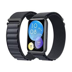 Armband für Huawei Watch Fit 2 Band Elastisch Weiches Nylon Textile Sport G-Haken Sportarmband mit Huawei Watch Fit 2 armbänder Loop Atmungsaktiv Uhrenarmbänder mit Huawei Watch Fit 2 (A,Watch FIt 2) von MBAFIT