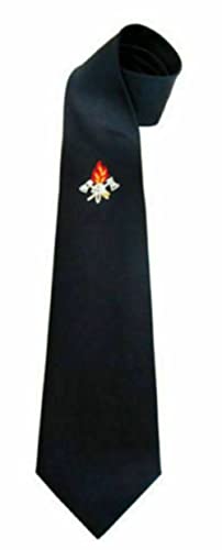 MBS FIRE Feuerwehr Krawatte blau/schwarz ungebunden mit gestickten Logo von MBS FIRE