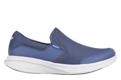 MBT MODENA III SLIP ON Herren-Sneaker ohne Schnürsenkel. Anatomisch bequeme Walking-Sportschuhe. Physiologisches Schuhwerk mit Komfort und Stabilität durch gebogene Sohle. Moderne Sneakers. Farbe Blau von MBT