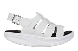 MBT RAN Sandalen für Damen aus Leder. Leichtes und bequemes Freizeitschuhwerk für Frühling und Sommer. Physiologisches Schuhwerk für Komfort und Stabilität. Sportliche Sandalen im modernen Stil. Weiß von MBT