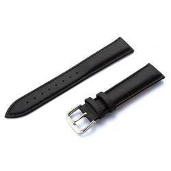MBello Echte Leder -Uhren -Bänder Riemen einfache Weave Universal Flat General Armband Uhrzubehör, Schwarz, 19mm von MBello