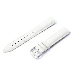 MBello Echte Leder -Uhren -Bänder Riemen einfache Weave Universal Flat General Armband Uhrzubehör, Weiß, 14mm von MBello