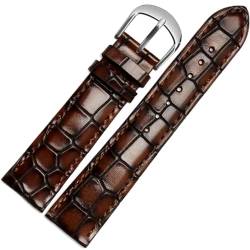 MBello Echtleder-Armbanduhr für Herren mit Kroko-Textur, Brown von MBello