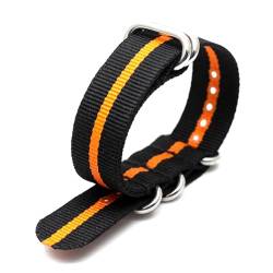 MBello Premium-Nylonarmband, goldene Schnalle, langlebig, atmungsaktiv, für Damen und Herren, Canvas-Gewebe, Armband, Ringschnalle, Orange, 18mm von MBello