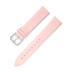 MBello Uhrengurt Ultra dünn flach ersetzt echtes Leder -Uhren -Band Handgelenk Armband, Rosa, 13mm von MBello