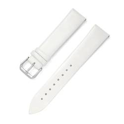 MBello Uhrengurt Ultra dünn flach ersetzt echtes Leder -Uhren -Band Handgelenk Armband, Weiß, 12mm von MBello