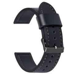 Vintage echtes Leder Uhrengurt Universal Armband für Männer Frauen Ersatz Accessoires Armband, Schwarzschwarzschwarz, 24mm Width von MBello