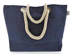 MC Trend XL Strandtasche – in blau – hochwertige Umhängetasche mit Seilgriff und Innentasche – 54x37x17cm - Shopper Beach Bag maritim Sommer Sonne Strand Tasche Einkaufstasche Schultertasche (Blau) von MC Trend