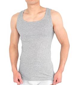 MC's Goods 4er Pack Herren Unterhemd Achselshirt Tank Top aus 100% Baumwolle feinripp (glatt) in weiß, grau oder schwarz (3 / L, Grau) von MC's Goods