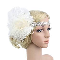 MCAOAL Feder-Kopfschmuck für Damen, Karneval, Flapper, Karneval, Kopfschmuck, Federn, Maskerade, Kopfschmuck, Gatsbys Kopfschmuck von MCAOAL