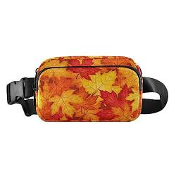 Fall Maple Leaves Fanny Pack for Women Herren Crossbody Belt Bag Fashion Waist Packs Purse with Adjustable Strap Bumbags for Cycling Running Wandern, Mehrfarbig, Large von MCHIVER