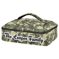 MCHIVER Camouflage Army Green Custom Insulated Casserole Carrier Personalized Food Carrier with Dish Storage Leakproof Lasagne Holder Bag for Picnic Potluck Beach Day Trip von MCHIVER