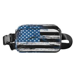 MCHIVER Gürteltasche mit amerikanischer Flagge und Sternen, patriotische Streifen, für Damen und Herren, modische Gürteltasche mit verstellbarem Riemen, Hüfttasche für Workout, Reisen, Outdoor, von MCHIVER