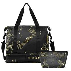 Singing Birds Musical Travel Duffel Bag for Women Men Gym Bag with Shoe Compartment Wet Pocket Carry On Weekender Overnight Bags for Travel Hospital Gym, Mehrfarbig, Large von MCHIVER