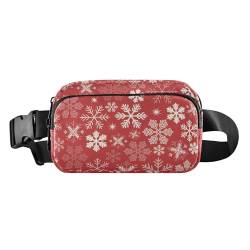 Snow Christmas Fanny Pack for Women Men Crossbody Belt Bag Fashion Waist Packs Purse with Adjustable Strap Dupes for Outdoor Shopping Traveling, Mehrfarbig, Large von MCHIVER