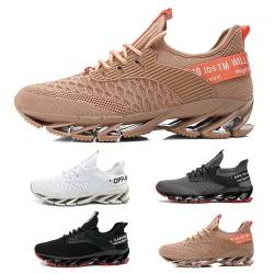 Laufschuhe Herren Damen Sportschuhe Atmungsaktiv Leichte Turnschuhe Straßenlaufschuhe Outdoor Schuhe Fashion Gym Fitness Sneaker 18 Golden 39 von MCIVOXER