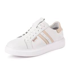 MCS Baha Qualität Sneakers (White Beige Line, EU Schuhgrößensystem, Jugendliche, Damen, Numerisch, M, 40) von MCS Baha