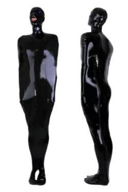 Handgemachte schwarze Herren Gummi Latex Catsuit Schlafsack Bodybag Tasche mit Schritt-Reißverschluss,Blau,Anpassen von MCWJ