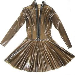 MCWJ Transparentes Latexkleid Sexy Latexkleid mit Reißverschluss hinten,Lila,3XL von MCWJ