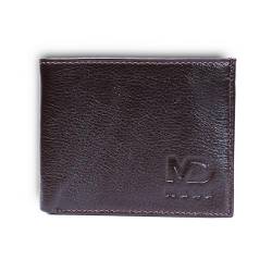 MD MELE Geldbörse aus echtem Leder, Dark Chocolate, Faltbar mit extra Tasche von MD MELE